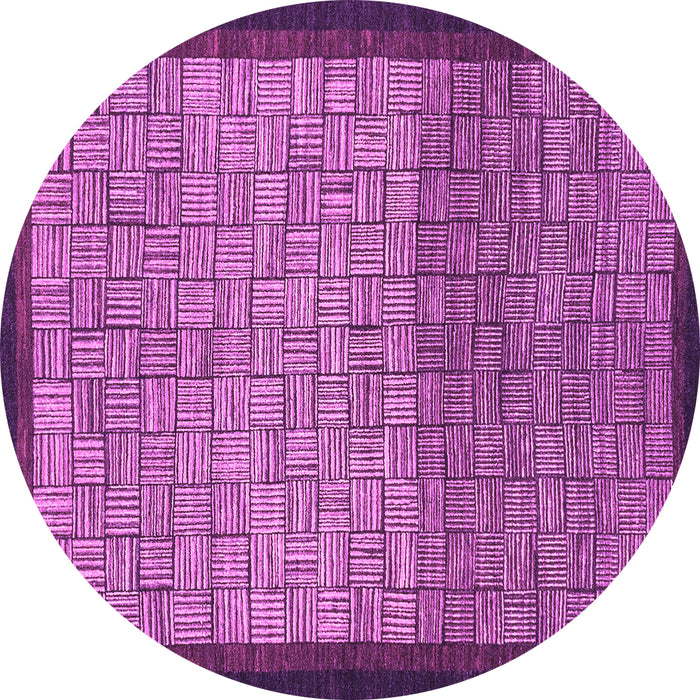 Round Machine Washable Abstract Purple Modern Area Rugs, wshabs1696pur