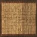 Square Machine Washable Abstract Brown Modern Rug, wshabs1696brn