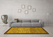 Machine Washable Abstract Yellow Modern Rug in a Living Room, wshabs1696yw