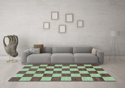 Machine Washable Checkered Light Blue Modern Rug in a Living Room, wshabs1697lblu