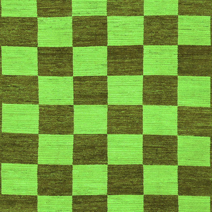 Machine Washable Checkered Green Modern Area Rugs, wshabs1697grn