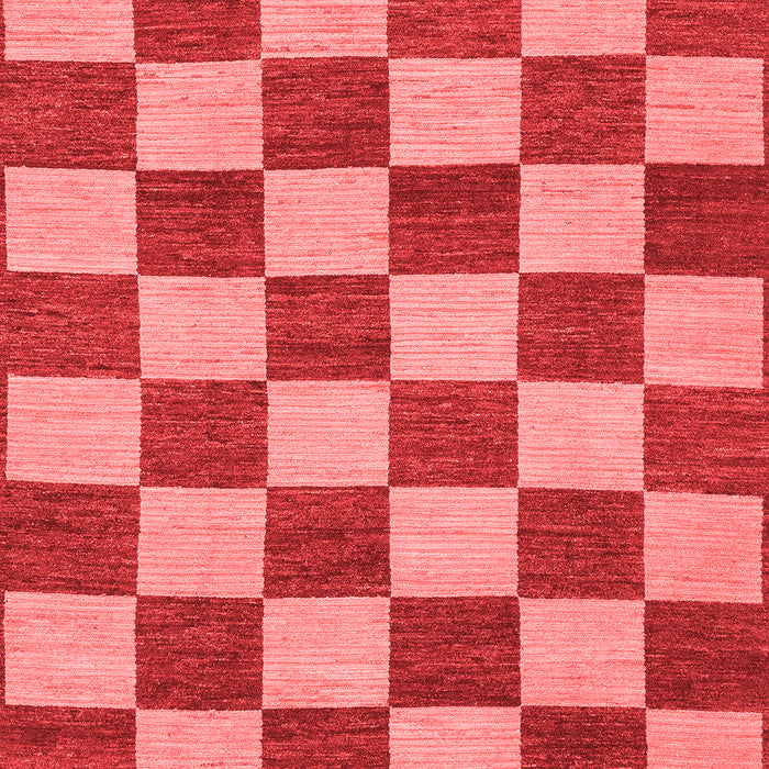 Machine Washable Checkered Red Modern Rug, wshabs1697red