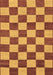 Machine Washable Checkered Brown Modern Rug, wshabs1697brn