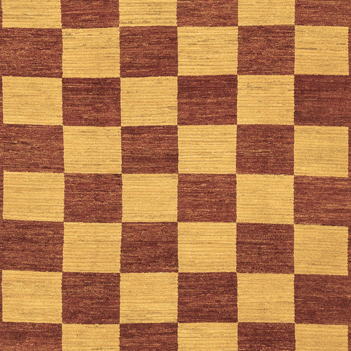 Machine Washable Checkered Brown Modern Rug, wshabs1697brn