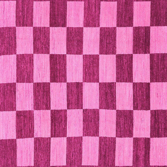 Square Machine Washable Checkered Pink Modern Rug, wshabs1697pnk
