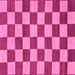 Square Machine Washable Checkered Pink Modern Rug, wshabs1697pnk