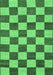 Machine Washable Checkered Emerald Green Modern Area Rugs, wshabs1697emgrn