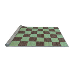 Sideview of Machine Washable Checkered Light Blue Modern Rug, wshabs1697lblu
