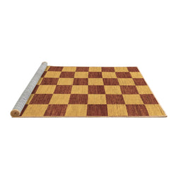 Sideview of Machine Washable Checkered Brown Modern Rug, wshabs1697brn
