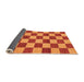 Sideview of Checkered Orange Modern Rug, abs1697org