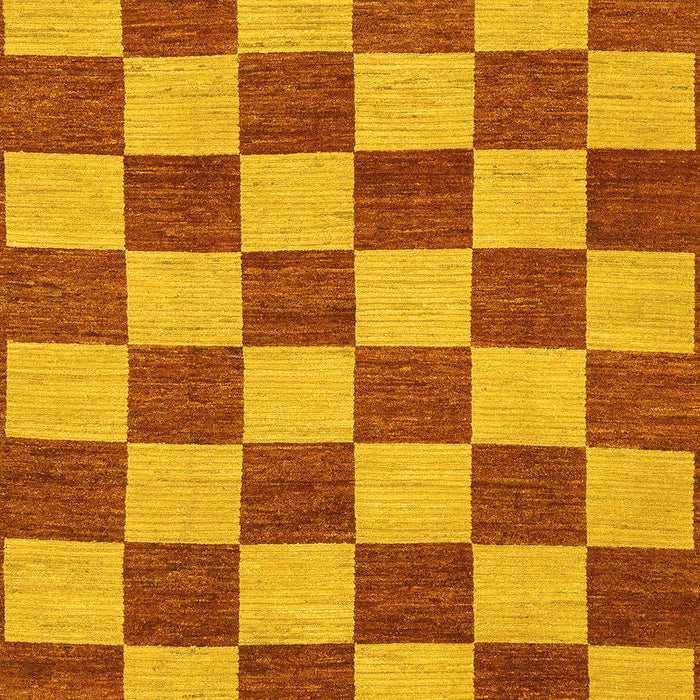 Checkered Yellow Modern Rug, abs1697yw