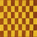 Square Machine Washable Checkered Yellow Modern Rug, wshabs1697yw