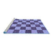 Sideview of Machine Washable Checkered Blue Modern Rug, wshabs1697blu