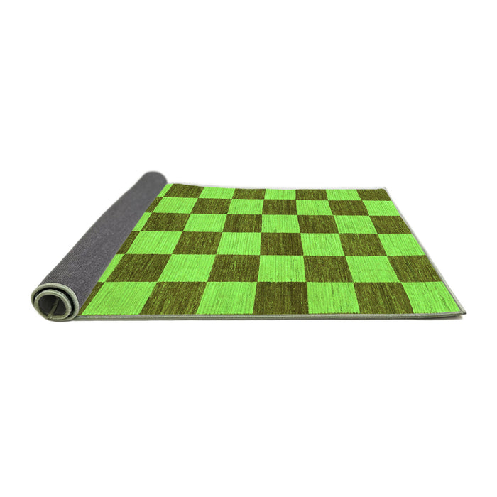 Sideview of Checkered Green Modern Rug, abs1697grn