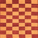 Square Machine Washable Checkered Orange Modern Area Rugs, wshabs1697org