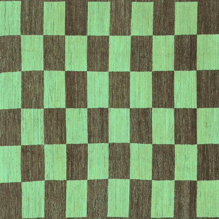 Square Machine Washable Checkered Turquoise Modern Area Rugs, wshabs1697turq