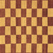 Square Machine Washable Checkered Brown Modern Rug, wshabs1697brn