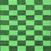 Square Checkered Emerald Green Modern Rug, abs1697emgrn