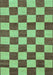 Machine Washable Checkered Turquoise Modern Area Rugs, wshabs1697turq