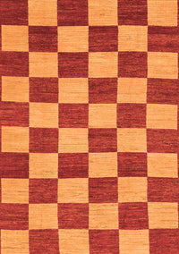 Checkered Orange Modern Rug, abs1697org