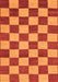 Checkered Orange Modern Rug, abs1697org