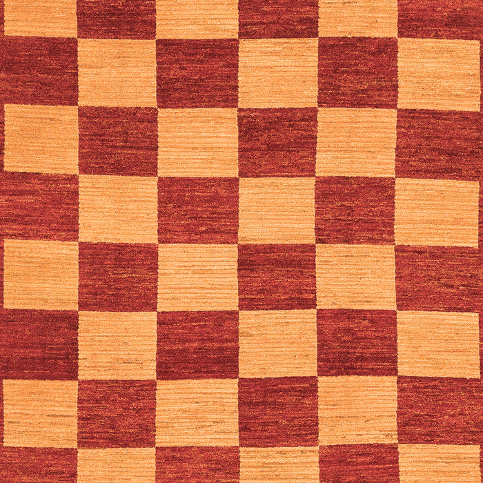 Checkered Orange Modern Rug, abs1697org