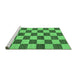 Sideview of Machine Washable Checkered Emerald Green Modern Area Rugs, wshabs1697emgrn