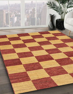 Machine Washable Abstract Orange Rug in a Family Room, wshabs1697