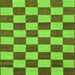 Square Machine Washable Checkered Green Modern Area Rugs, wshabs1697grn