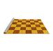 Sideview of Machine Washable Checkered Yellow Modern Rug, wshabs1697yw