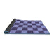 Sideview of Checkered Blue Modern Rug, abs1697blu