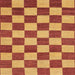 Square Abstract Orange Checkered Rug, abs1697