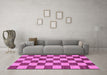 Machine Washable Checkered Purple Modern Area Rugs in a Living Room, wshabs1697pur
