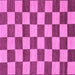 Square Machine Washable Checkered Purple Modern Area Rugs, wshabs1697pur