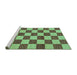 Sideview of Machine Washable Checkered Turquoise Modern Area Rugs, wshabs1697turq