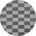 Round Checkered Gray Modern Rug, abs1697gry