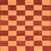 Square Checkered Orange Modern Rug, abs1697org