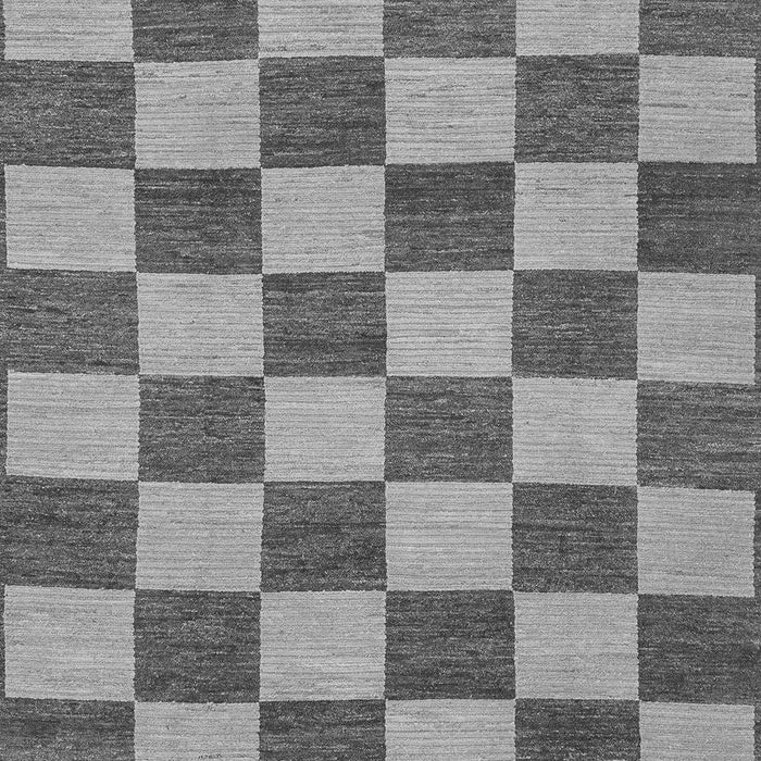 Machine Washable Checkered Gray Modern Rug, wshabs1697gry