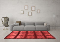 Machine Washable Abstract Red Modern Rug, wshabs1698red