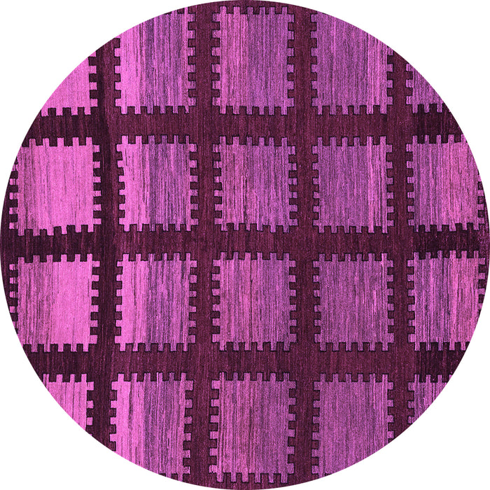 Round Machine Washable Abstract Purple Modern Area Rugs, wshabs1698pur
