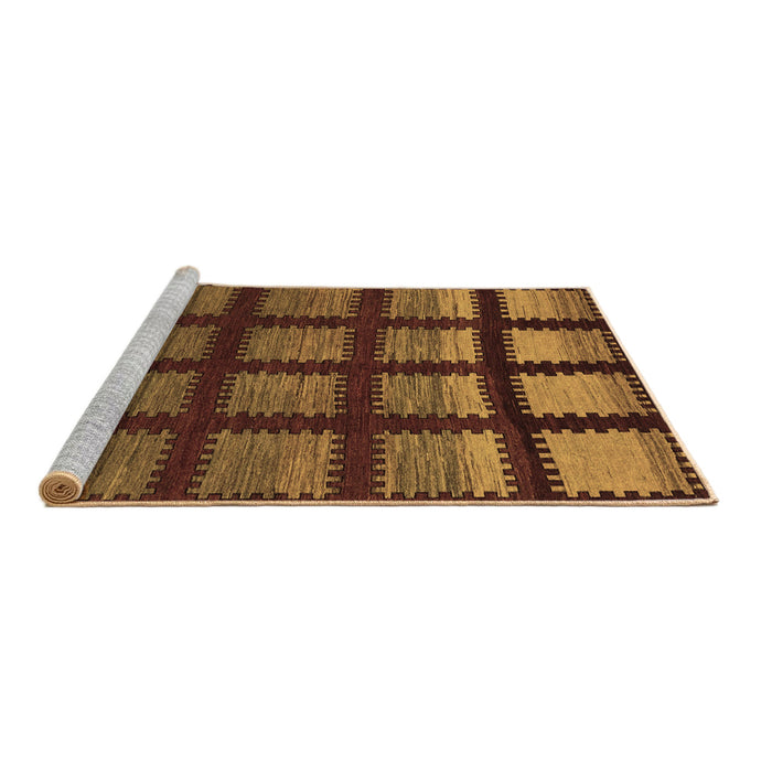 Sideview of Machine Washable Abstract Brown Modern Rug, wshabs1698brn