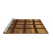 Sideview of Machine Washable Abstract Brown Modern Rug, wshabs1698brn