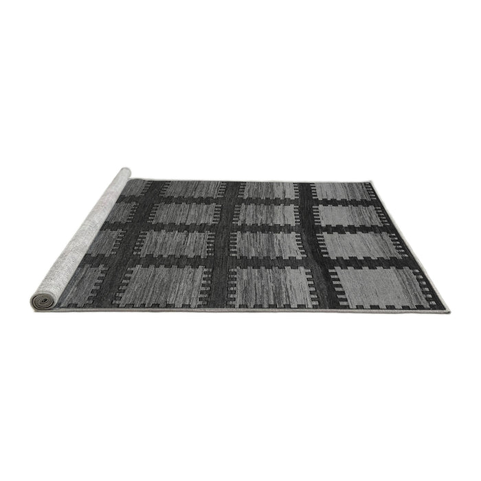 Sideview of Machine Washable Abstract Gray Modern Rug, wshabs1698gry