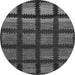 Round Machine Washable Abstract Gray Modern Rug, wshabs1698gry