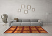 Machine Washable Abstract Orange Modern Area Rugs in a Living Room, wshabs1698org