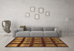 Machine Washable Abstract Brown Modern Rug in a Living Room,, wshabs1698brn