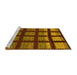 Sideview of Machine Washable Abstract Yellow Modern Rug, wshabs1698yw