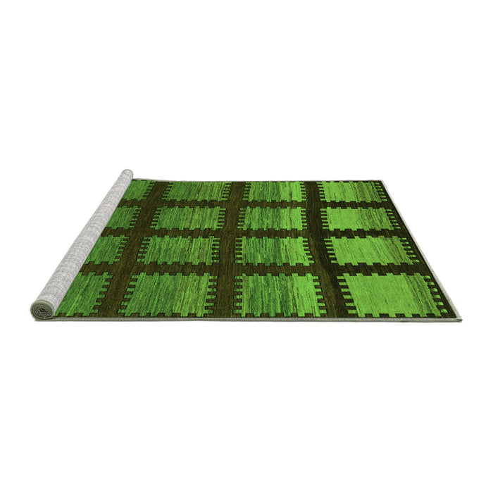 Sideview of Machine Washable Abstract Green Modern Area Rugs, wshabs1698grn