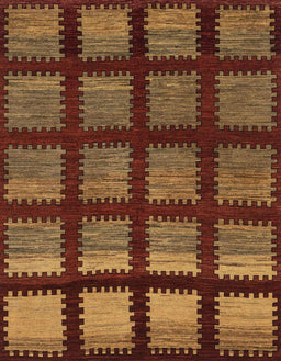 Abstract Saffron Red Modern Rug, abs1698