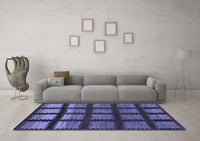 Machine Washable Abstract Blue Modern Rug, wshabs1698blu